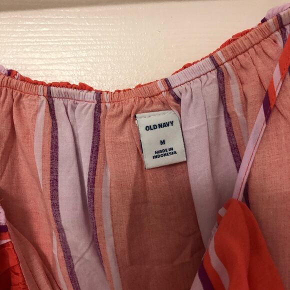 OLD NAVY • Purple Orange Ruffle Stripe Cami Tank Top - Picture 4 of 5